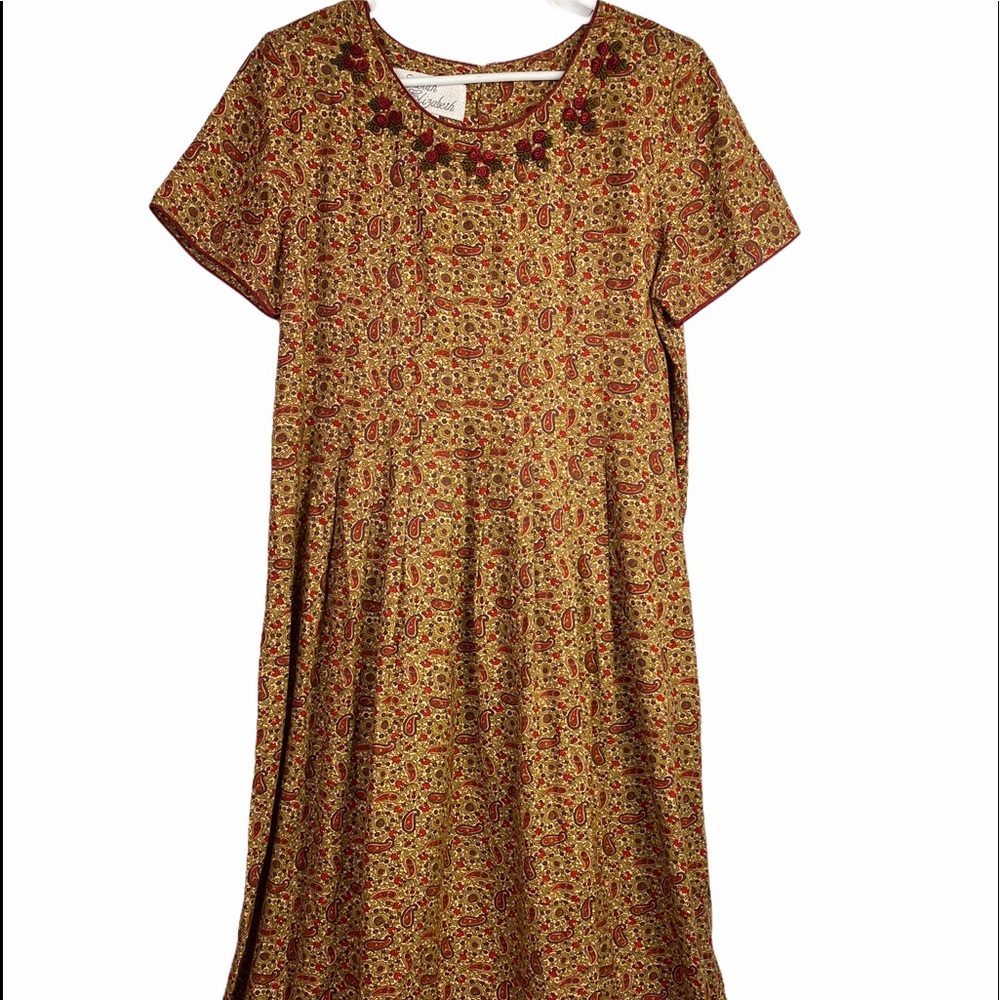 Vintage cottagecore romantic floral dress size 14